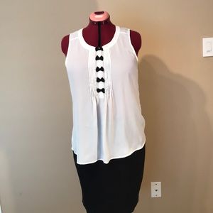 Jacob white blouse with black bow detail